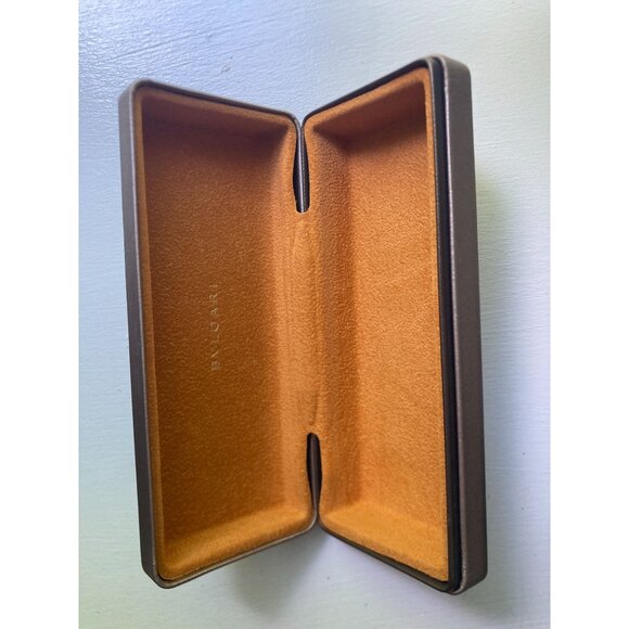 BVLGARI Clamshell Eye Or Sun Golden Tan Glasses Case Only - Picture 1 of 6